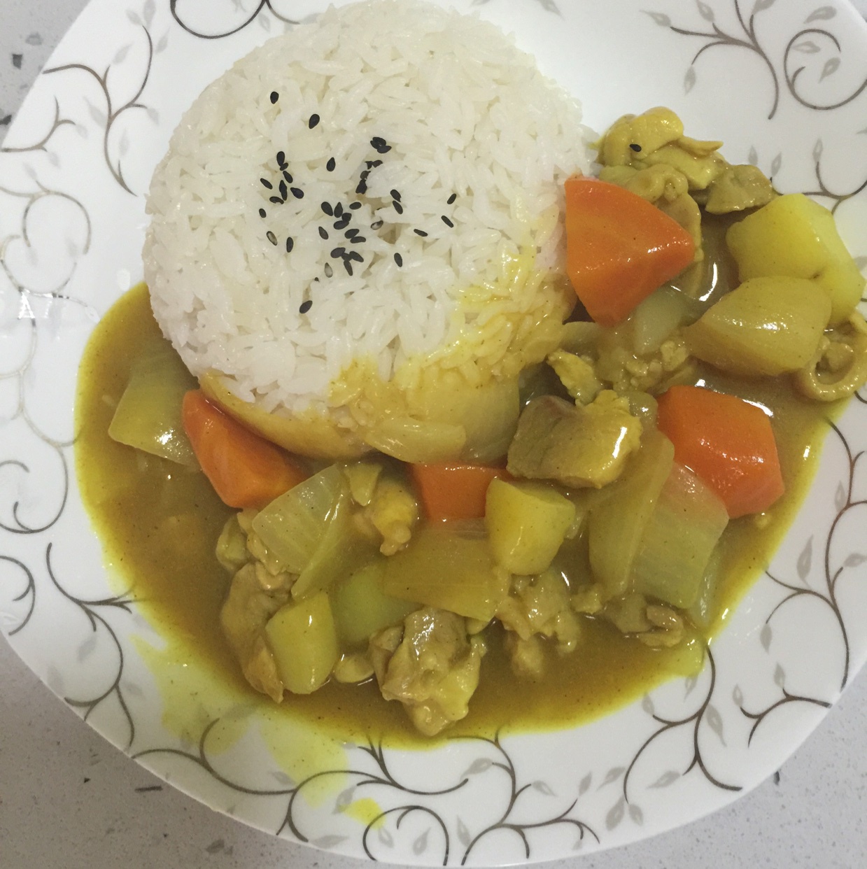 咖喱鸡腿饭