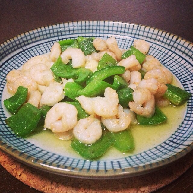 imlingo做的青椒烩虾仁