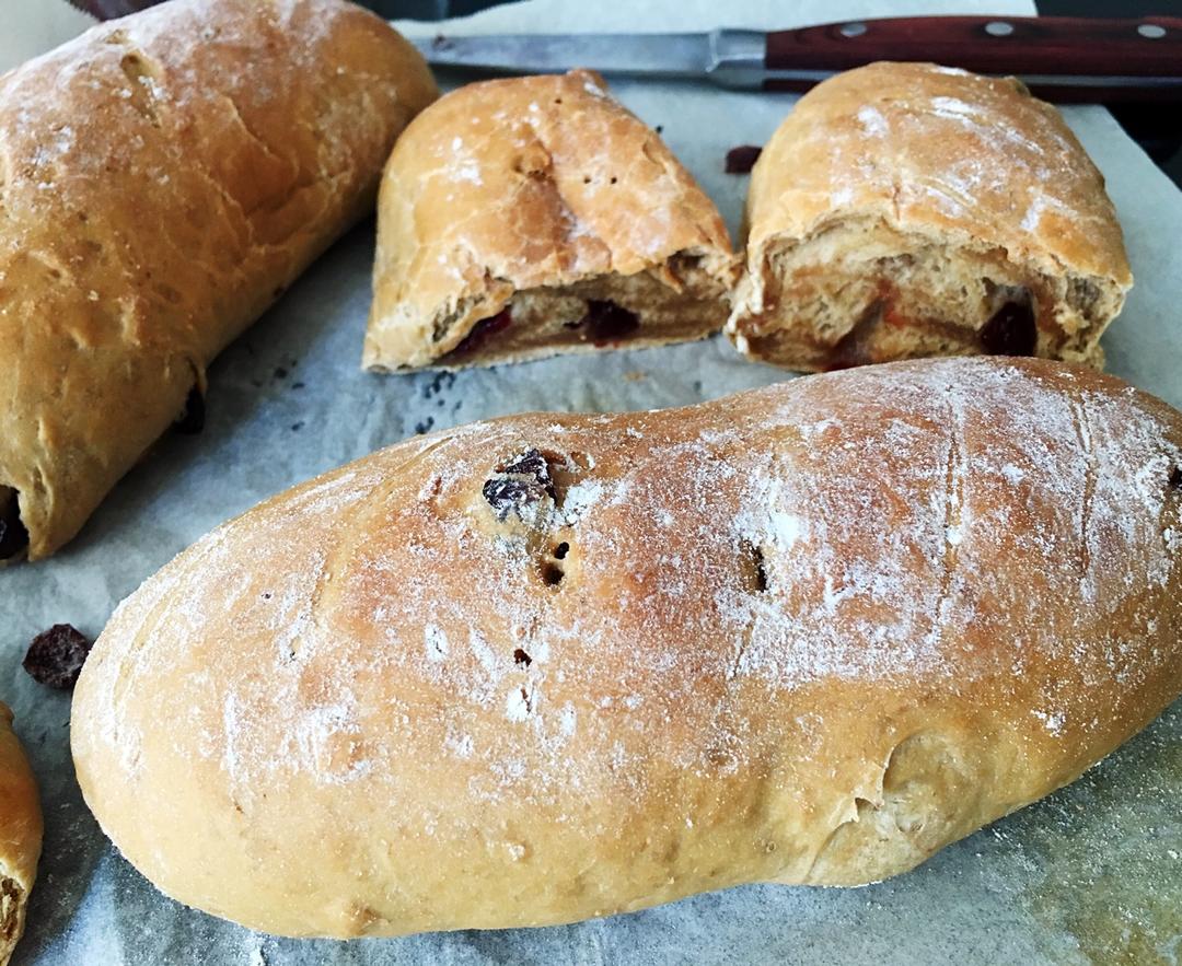 红糖蔓越莓全麦欧包