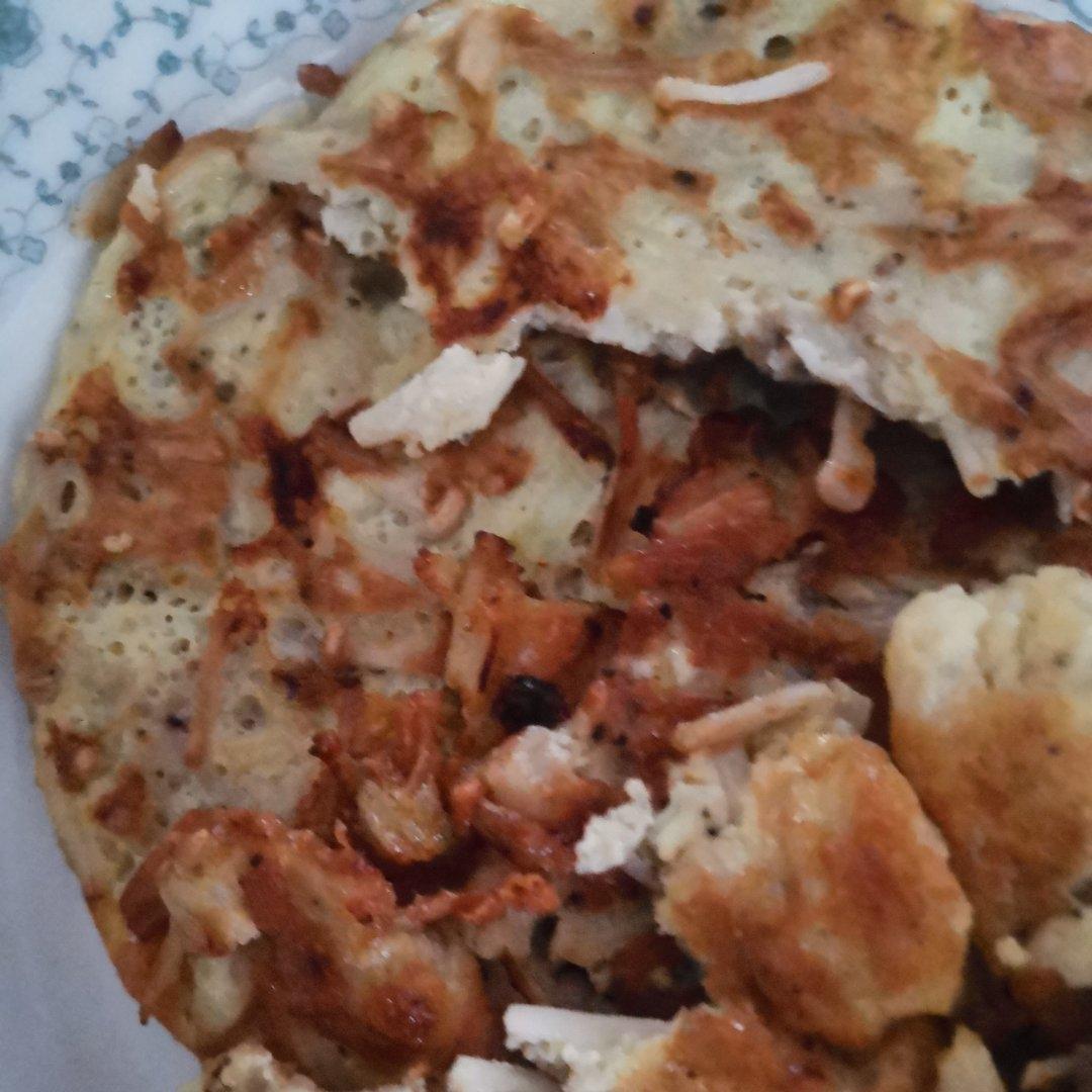 椒盐金针菇鸡蛋饼