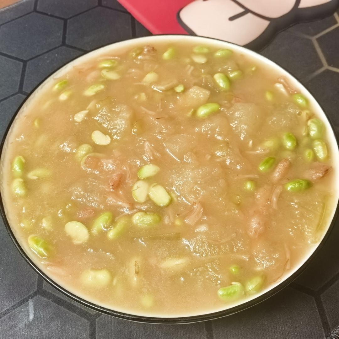 毛豆烧冬瓜海米，鲜！清淡口，养肠胃