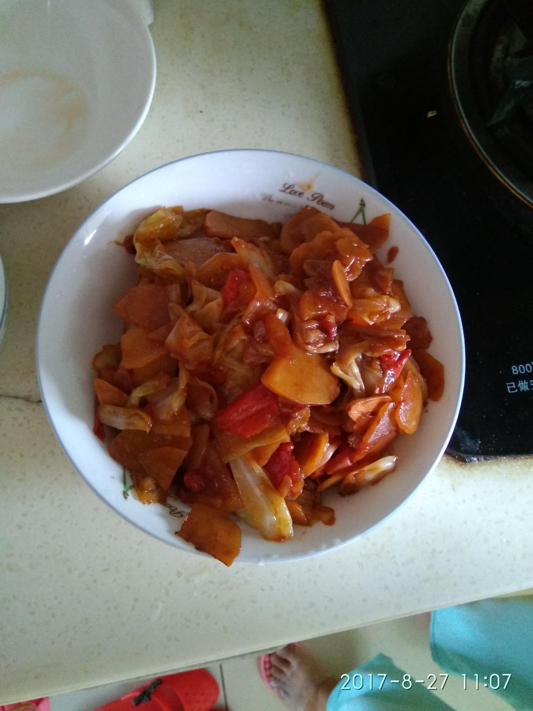 大头菜炒土豆片炒西红柿