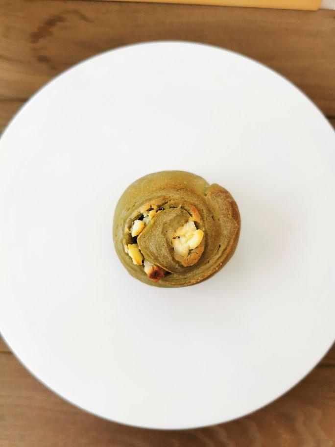 天然酵母|抹茶奶酪蜜瓜贝果卷