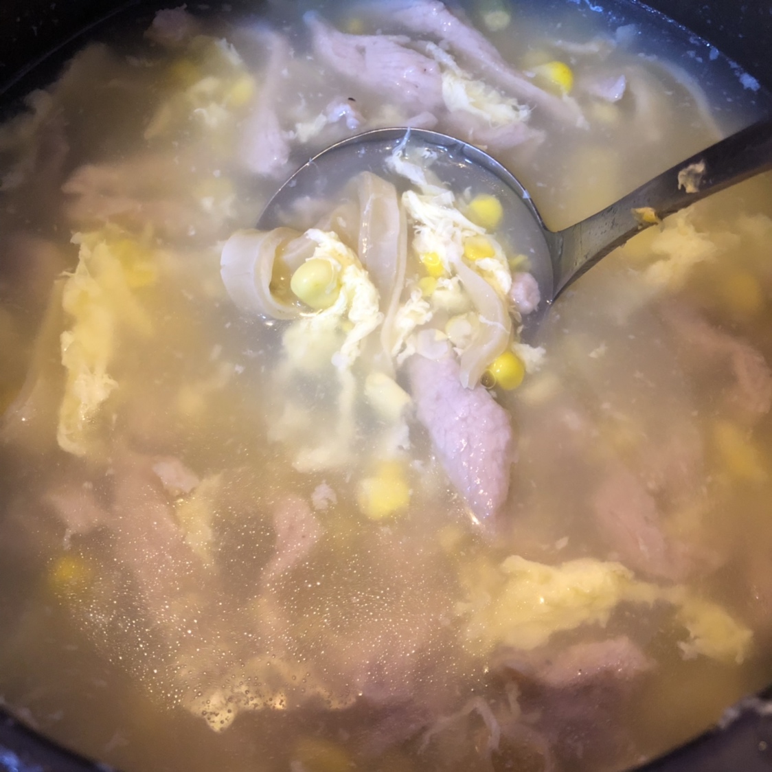 10元营养汤-蛋花瘦肉玉米羹的做法