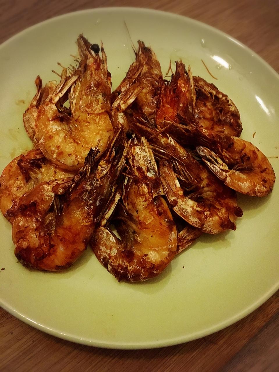 超饱饱做的烤大虾(空气炸锅版)