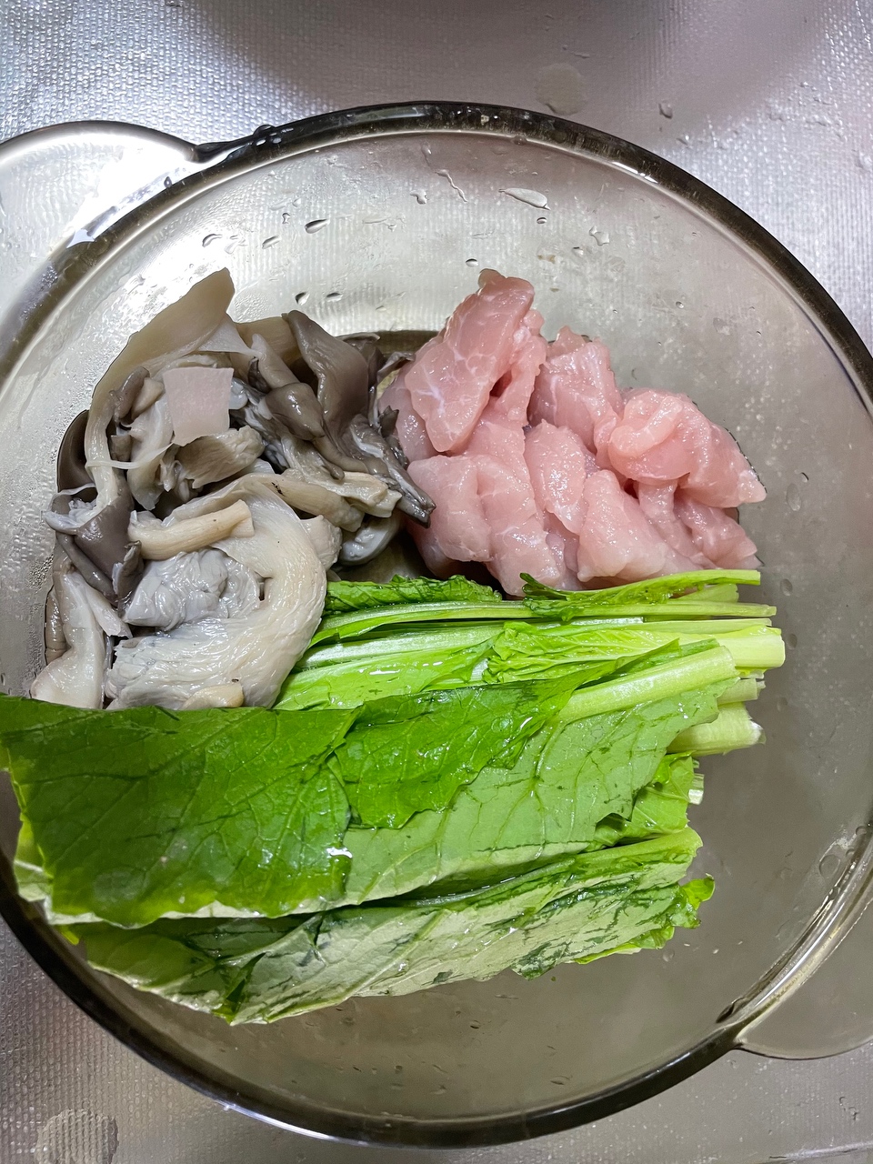 超快手蘑菇青菜肉片汤