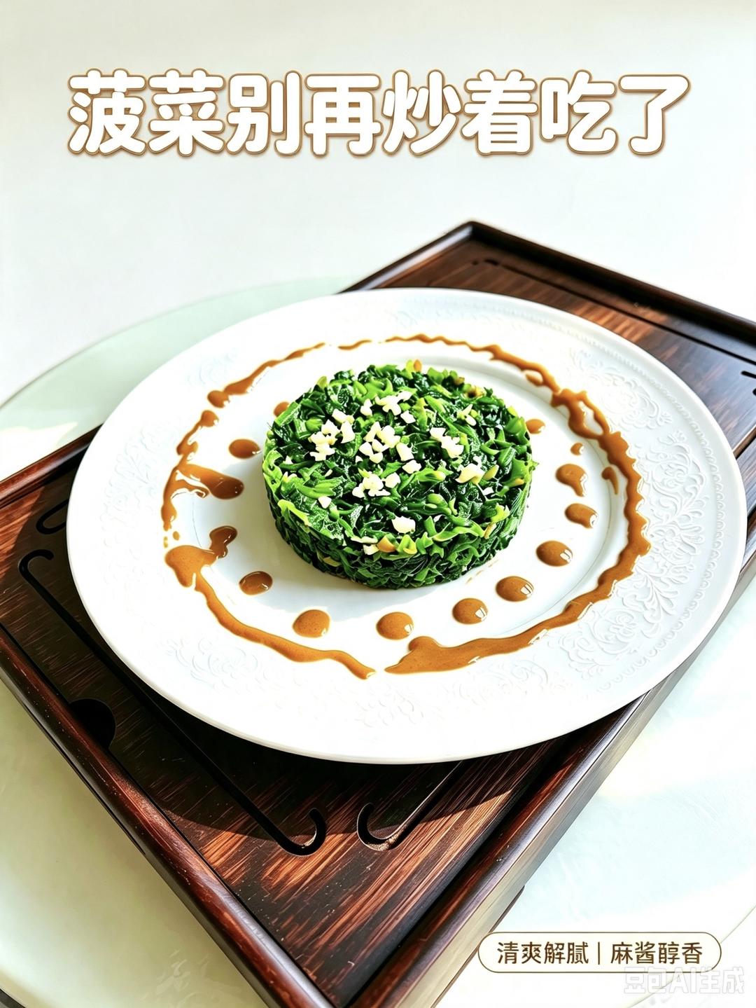 简单几步，在家做出饭店同款麻酱菠菜