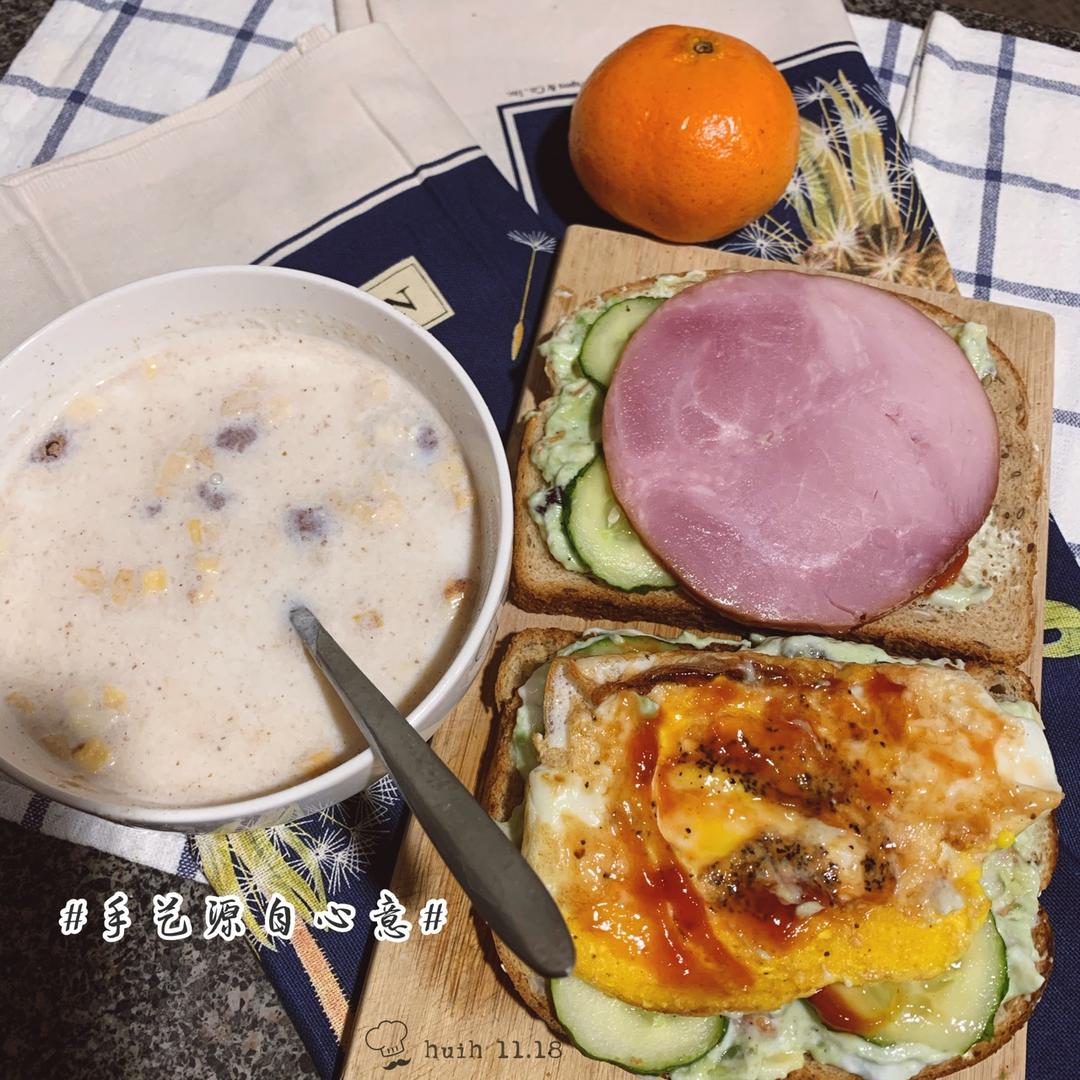 低脂牛油果三明治