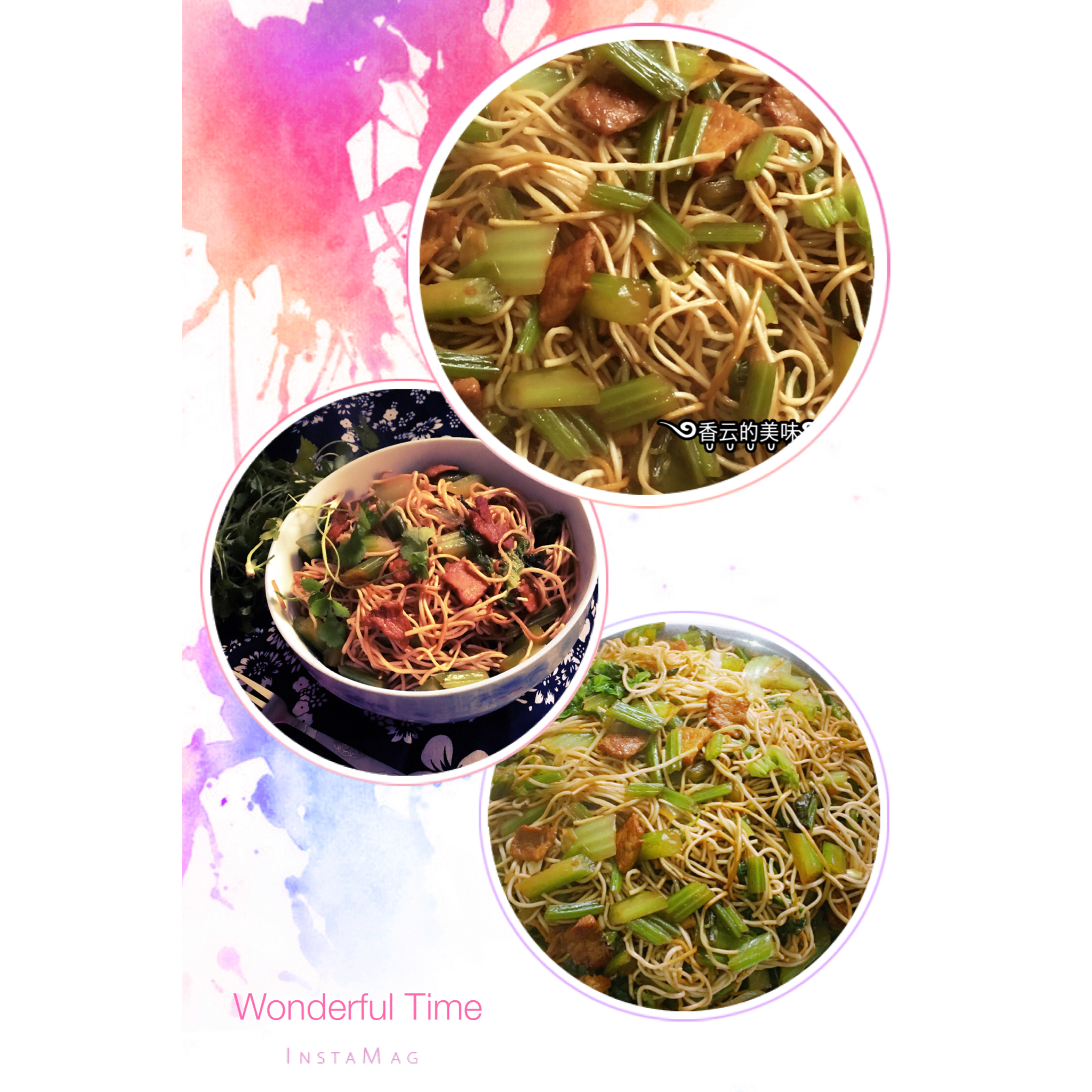 小豆芽肉末卤面条