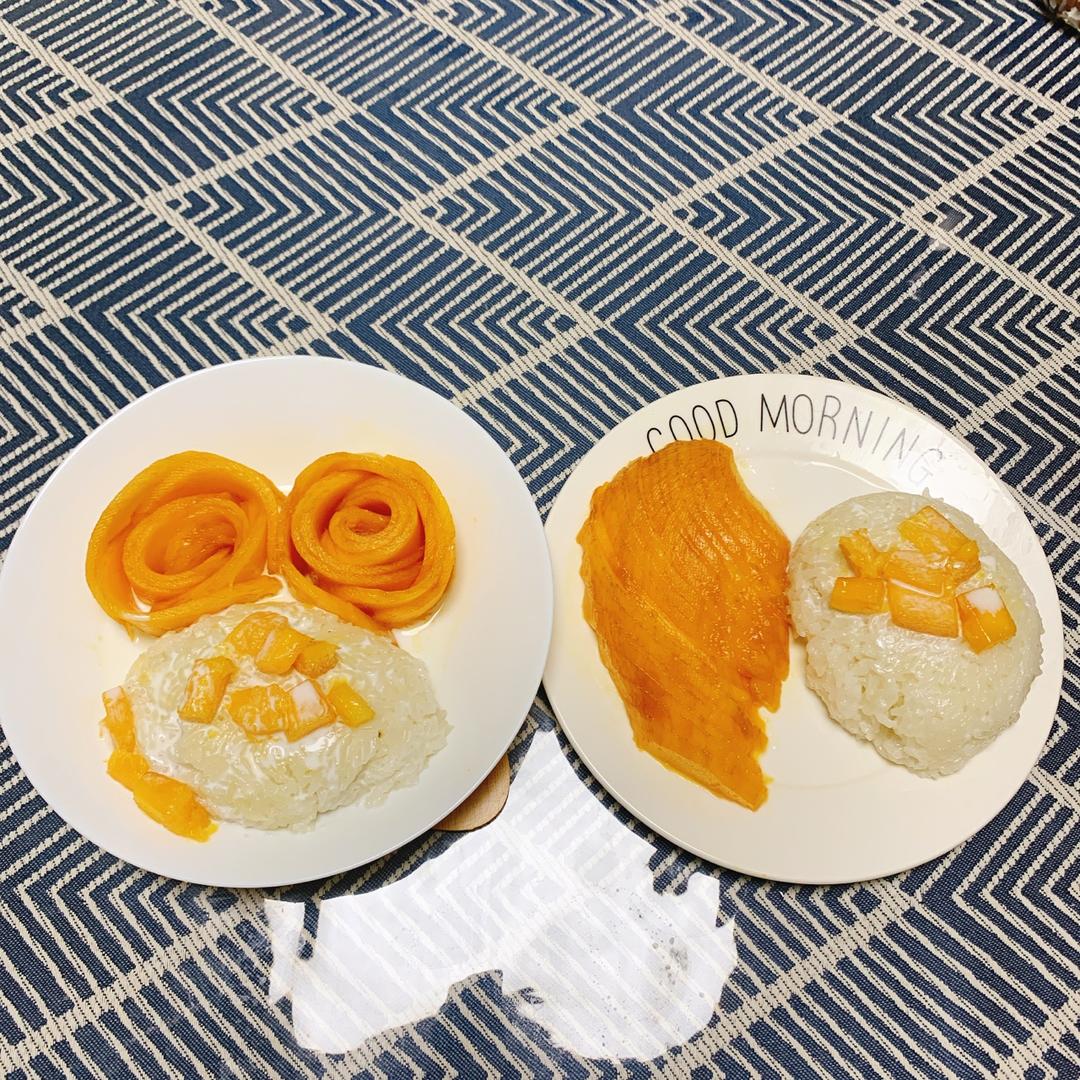椰浆芒果糯米饭（附芒果玫瑰花做法）