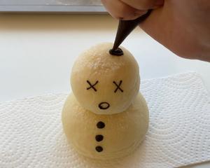 超详细教程—低糖低油版松软圣诞雪人面包的做法 步骤9