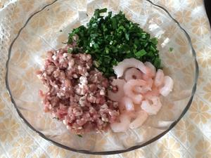 水晶皮猪肉，韭菜，虾仁蒸饺，的做法 步骤1