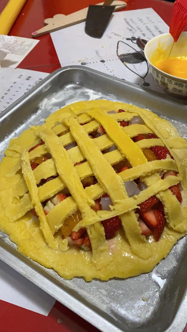 黄桃凤梨派（少糖少油烤箱版）