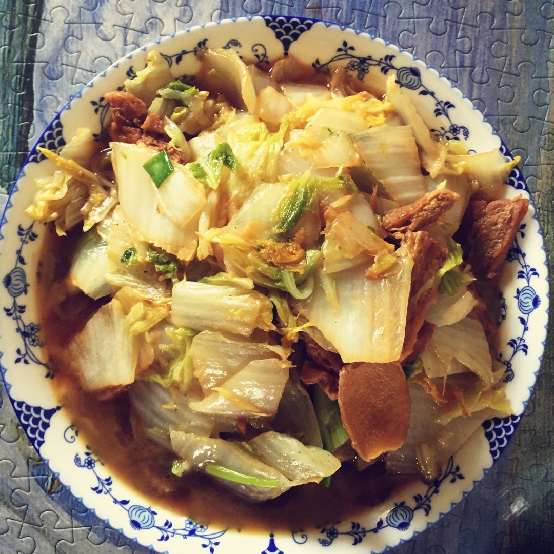 jessamineee做的脂渣炖白菜