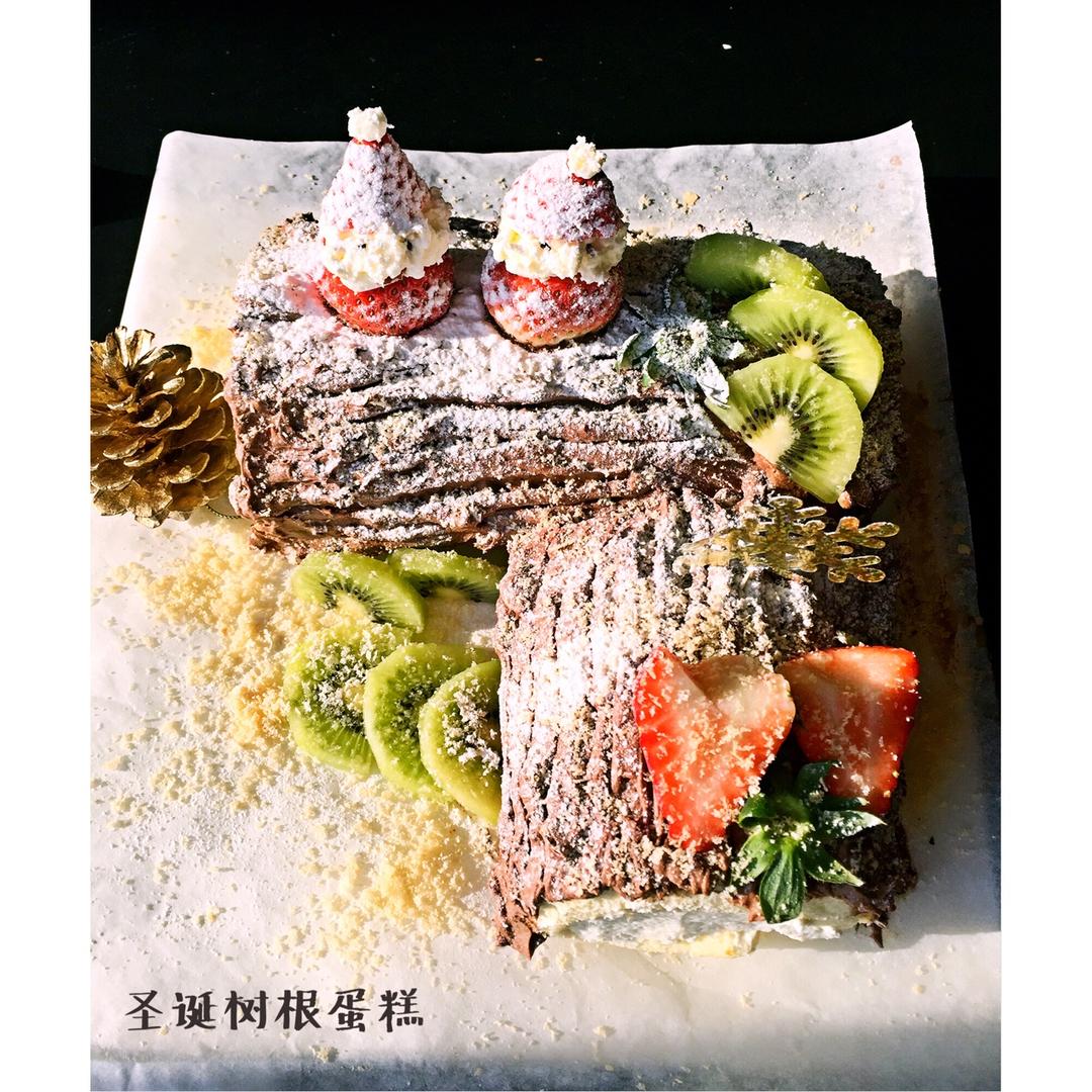 圣诞树根蛋糕~简单版