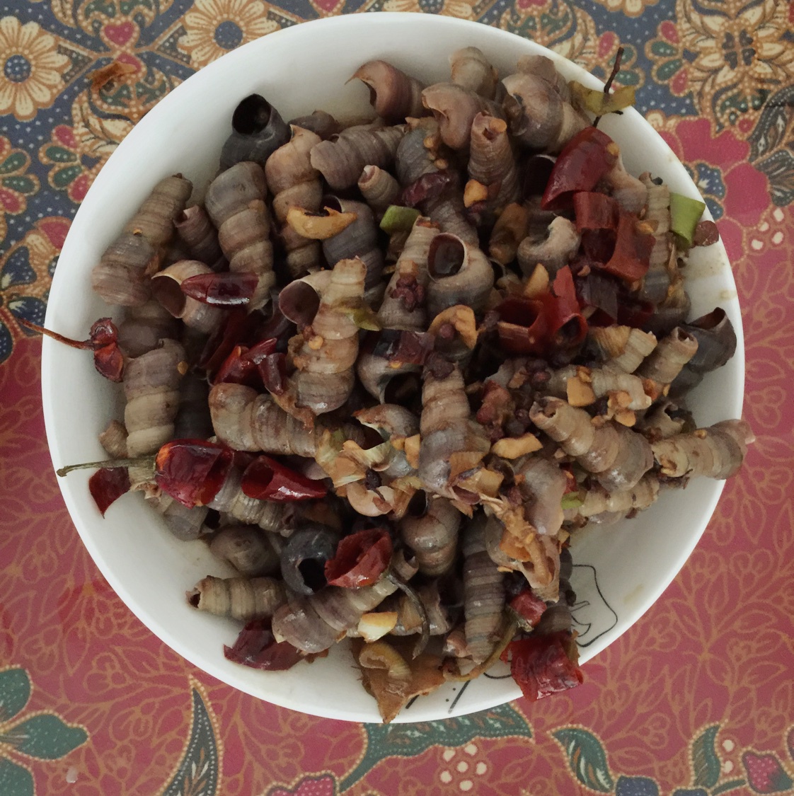 韩球球0725做的麻辣手指螺