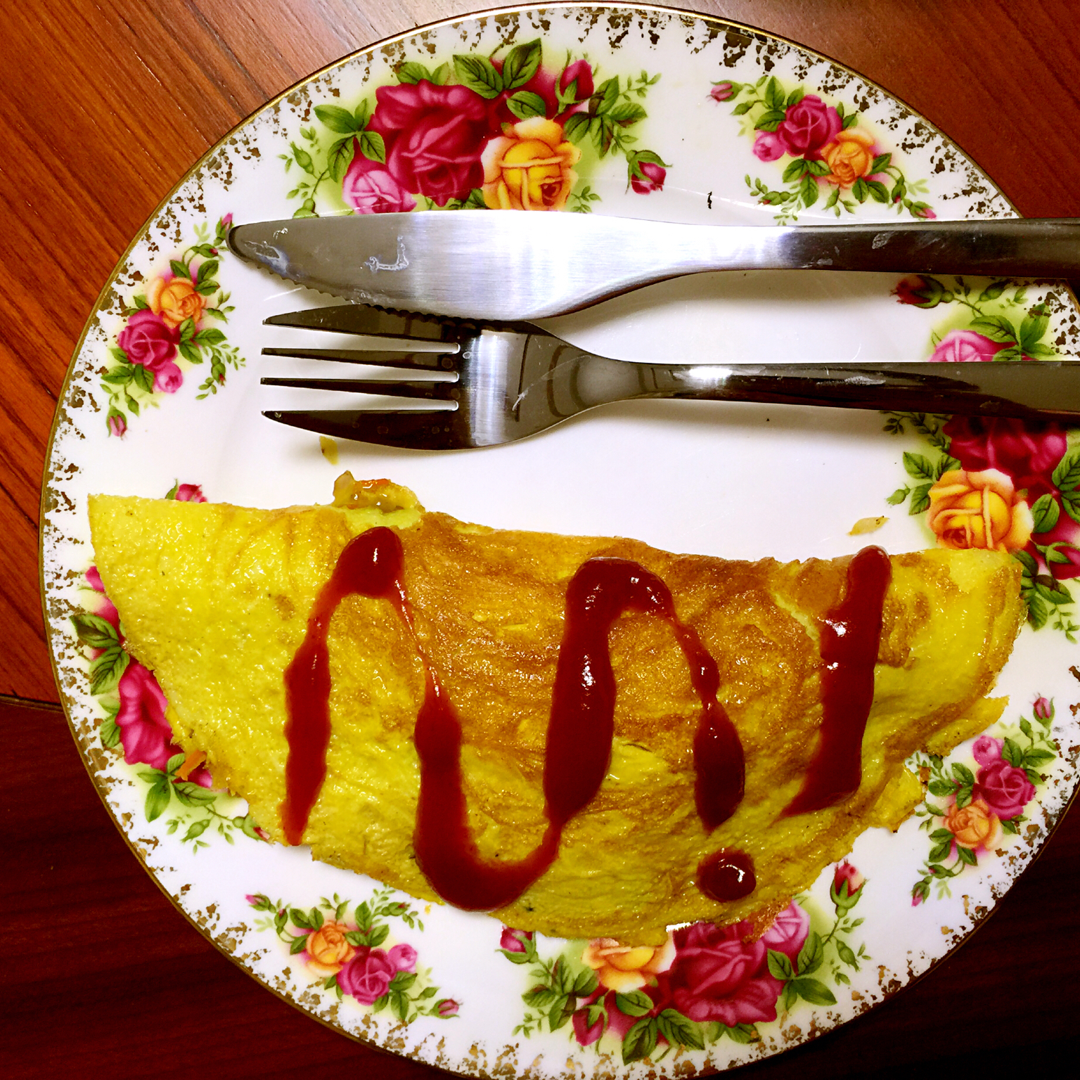 素颜不语0306做的西式早餐煎蛋卷omelette欧姆蛋