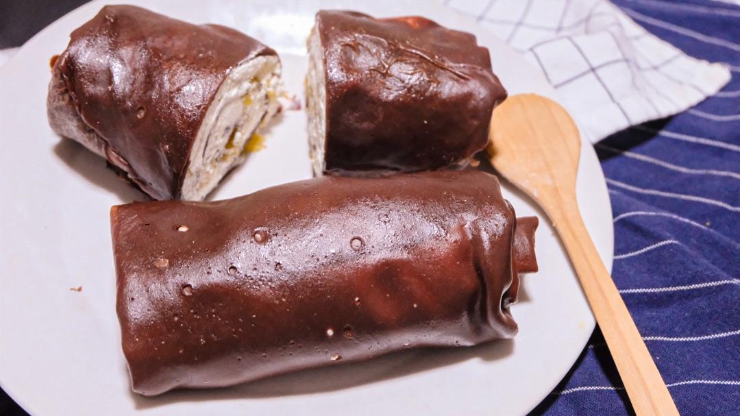 千层毛巾卷，原味、抹茶、巧克力三种口味