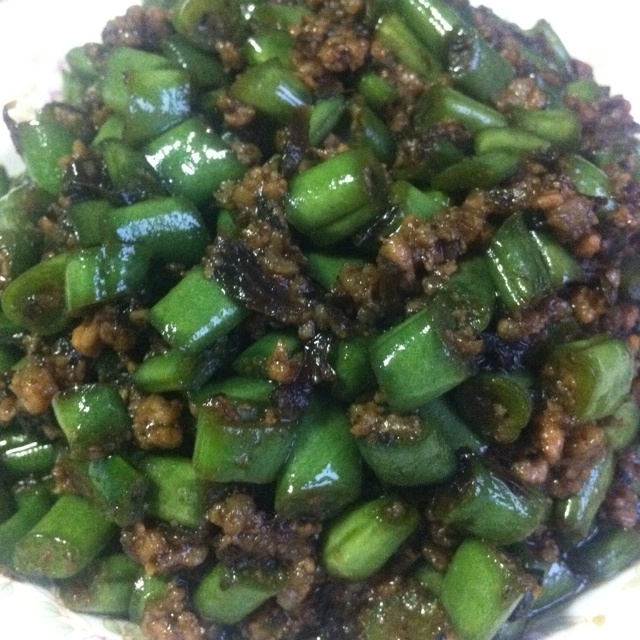 肉末榄菜四季豆