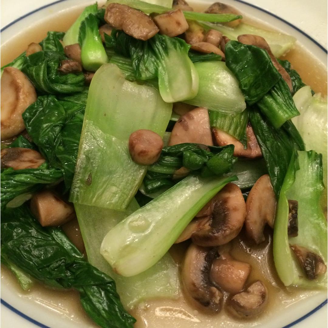 青菜炒蘑菇
