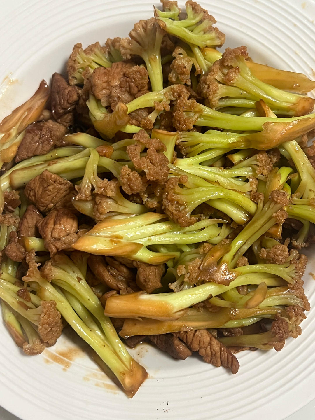 五花肉爆炒花菜