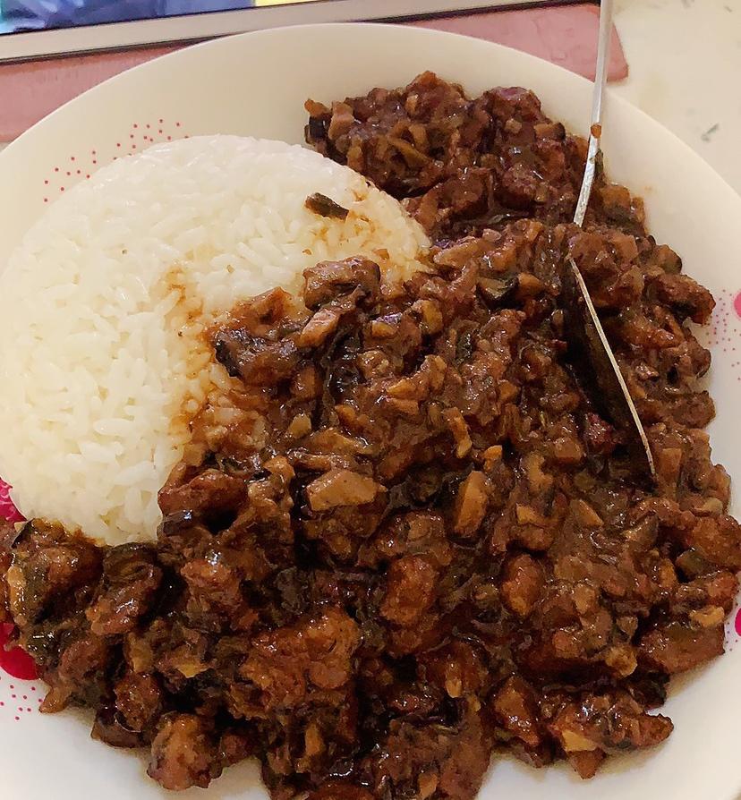 洋葱酥卤肉饭