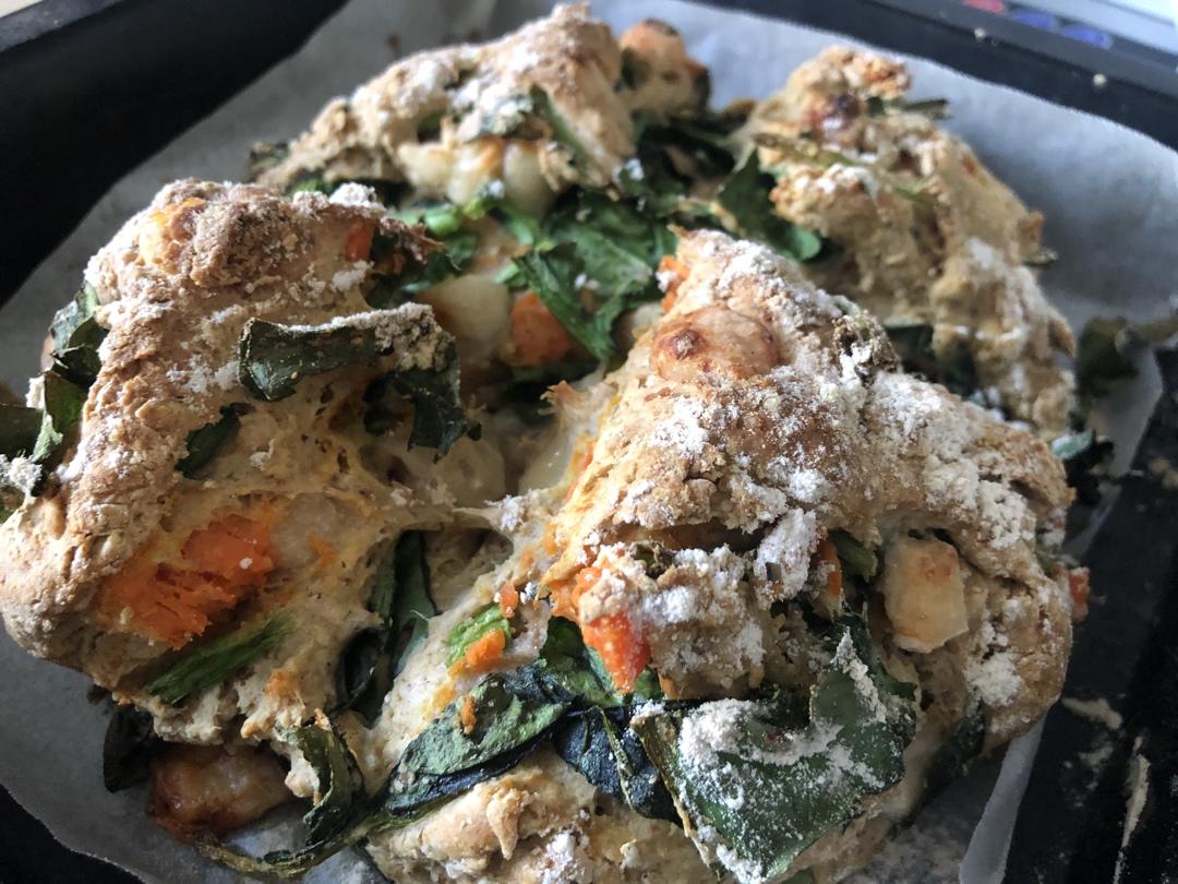 菠菜南瓜奶酪丹波面包丨健康·烘焙