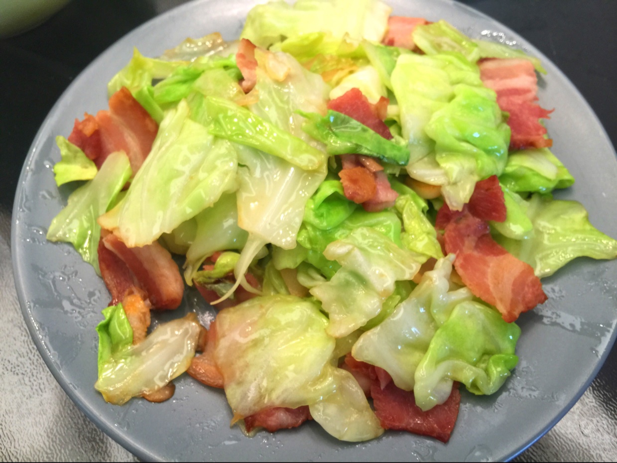 弯弯z做的培根手撕包菜