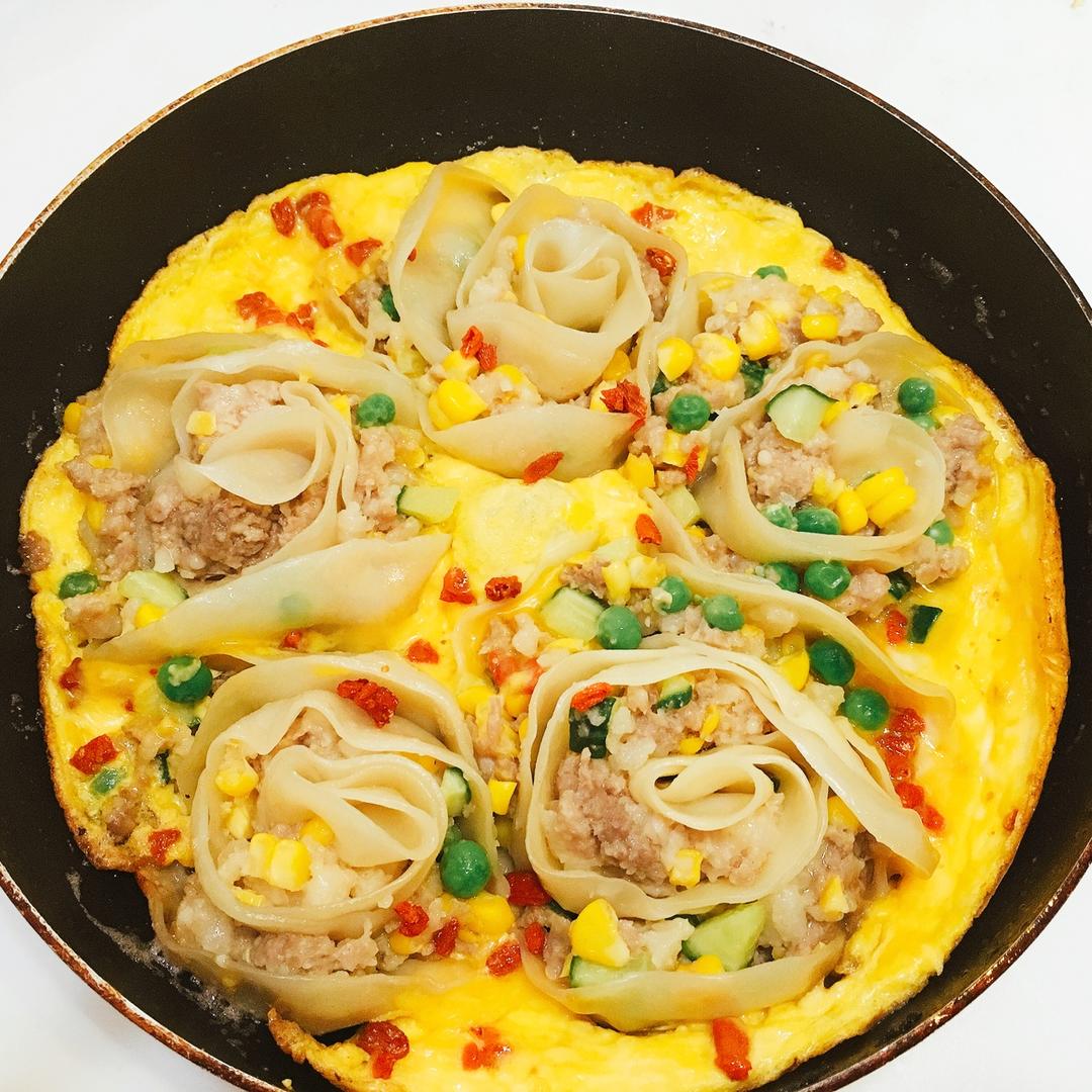 玫瑰花抱蛋煎饺