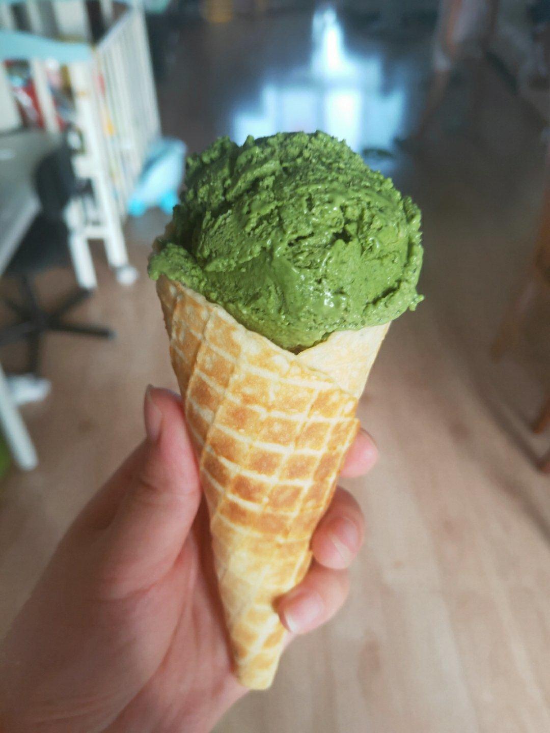 浓郁抹茶冰淇淋，不需要冰淇淋机哦～
