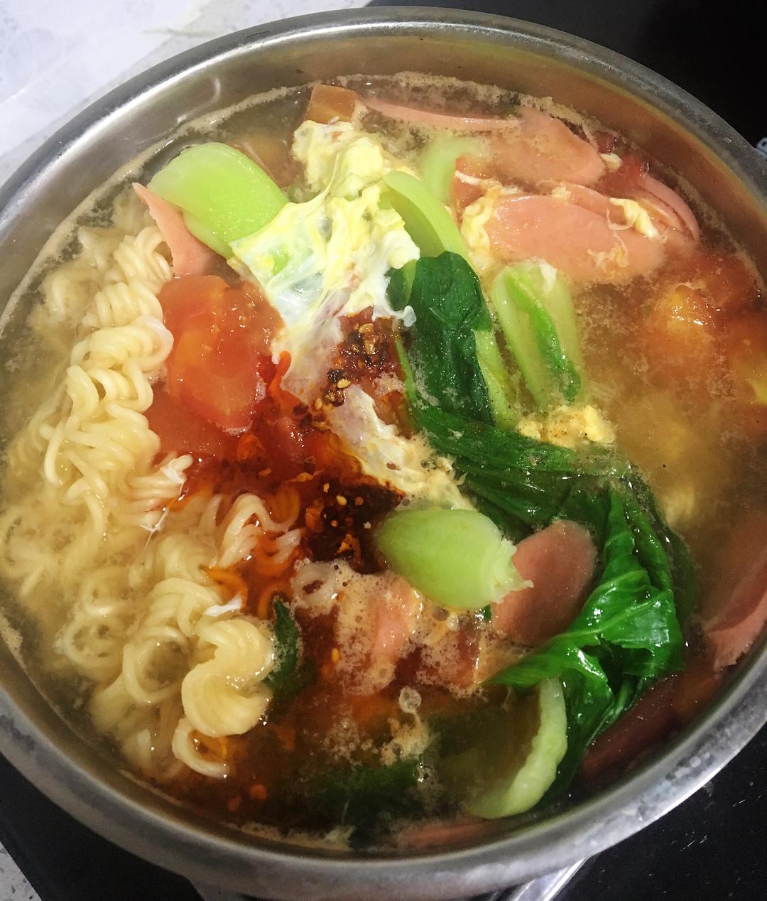 营养西红柿鸡蛋方便面