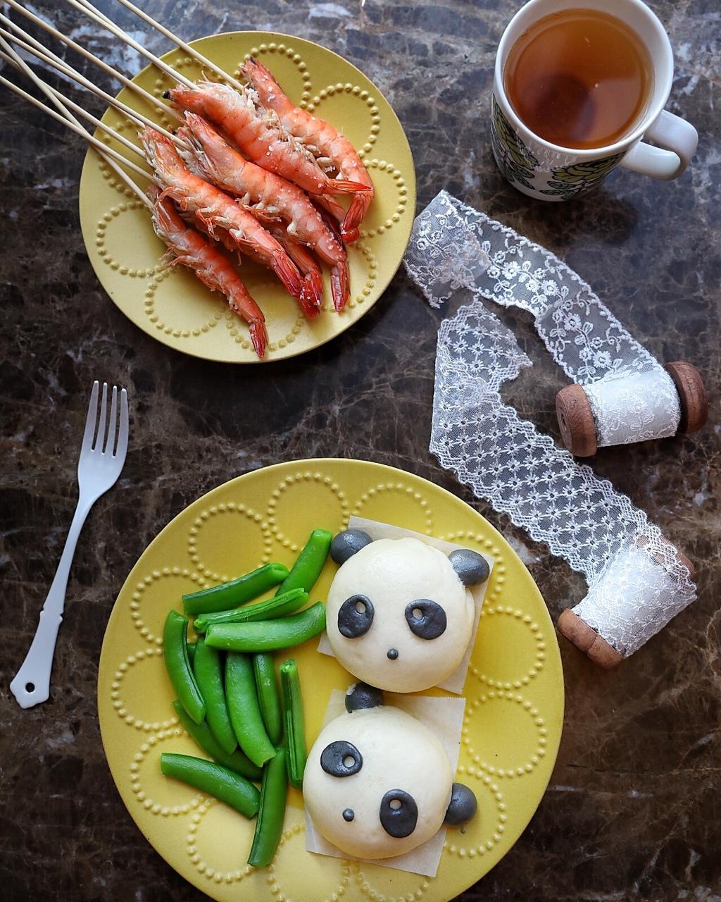 熊猫豆沙包&紫薯包