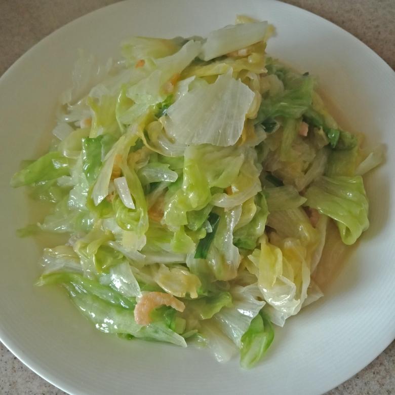 虾仁炒生菜