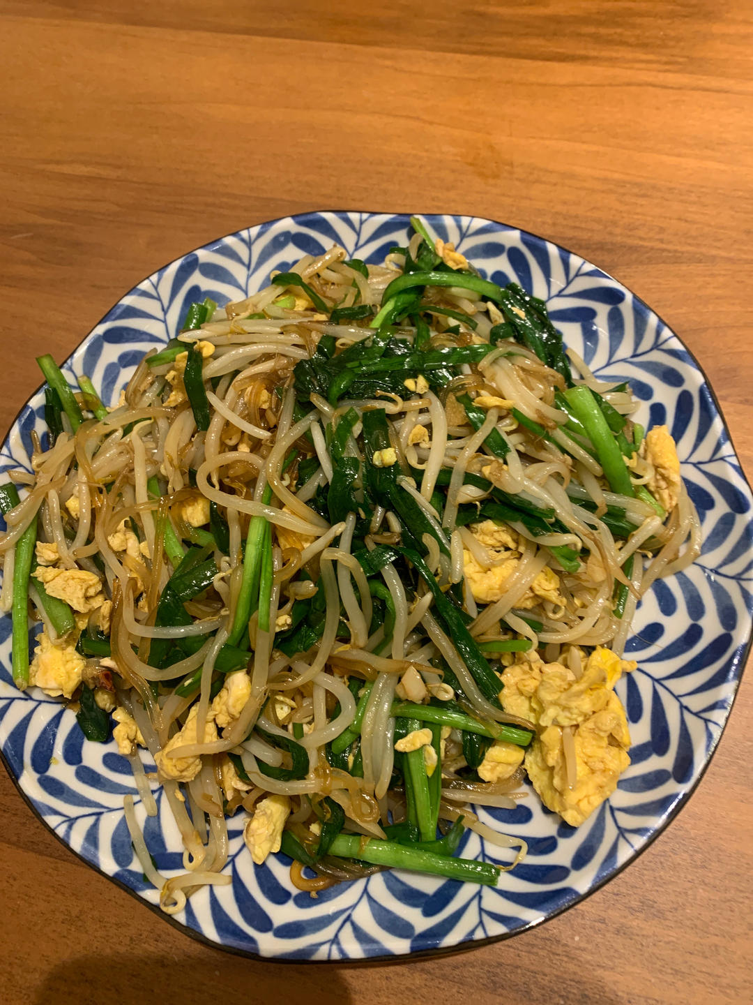 网红同款🤩爆炒“鸡蛋粉丝韭菜豆芽菜”