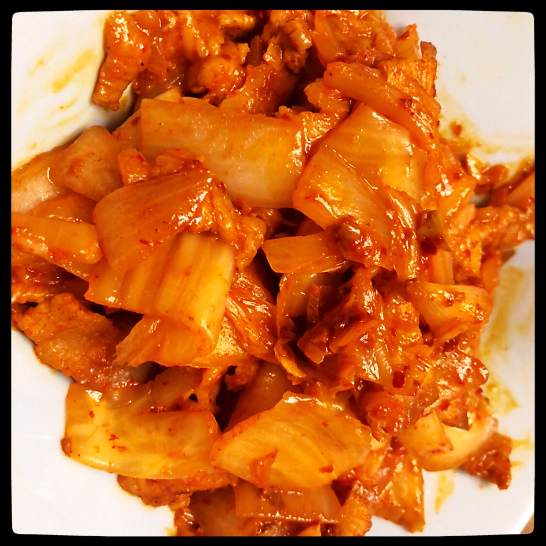 满满韩国味—辣白菜炒五花肉的做法 步骤3