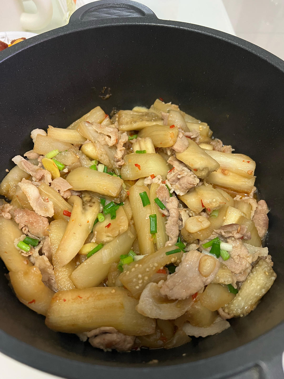 家庭非油炸版咸鱼茄子煲