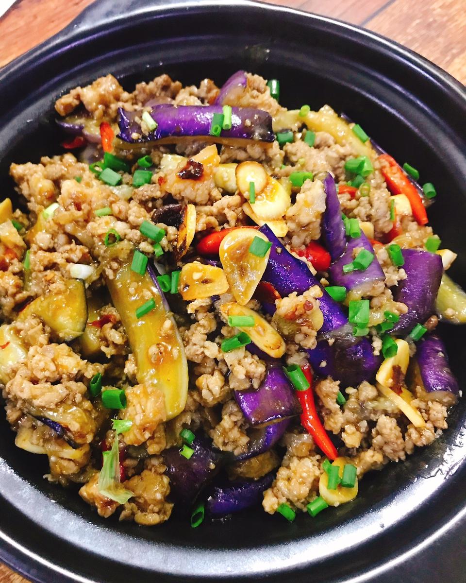 红烧肉沫茄子