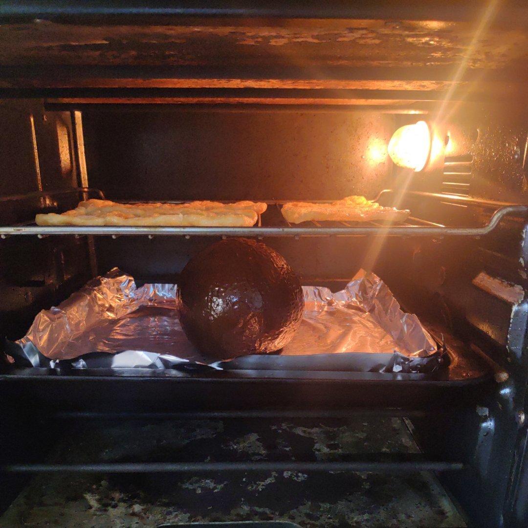 烤茄子（蘸酱圆茄子）清淡多汁