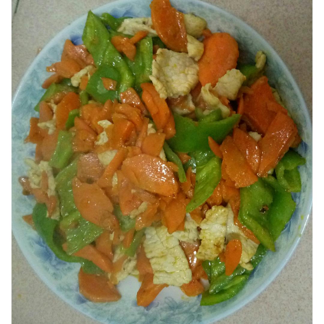胡萝卜炒肉片