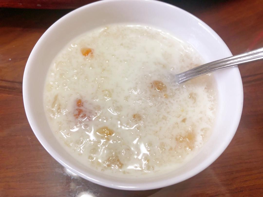 牛奶炖桃胶