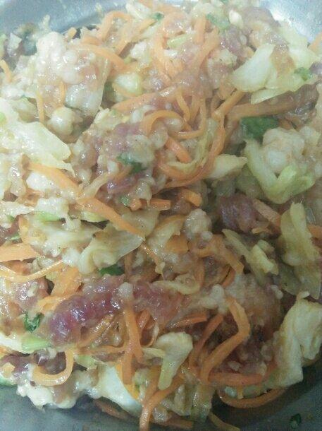 猪肉圆白菜包子馅。