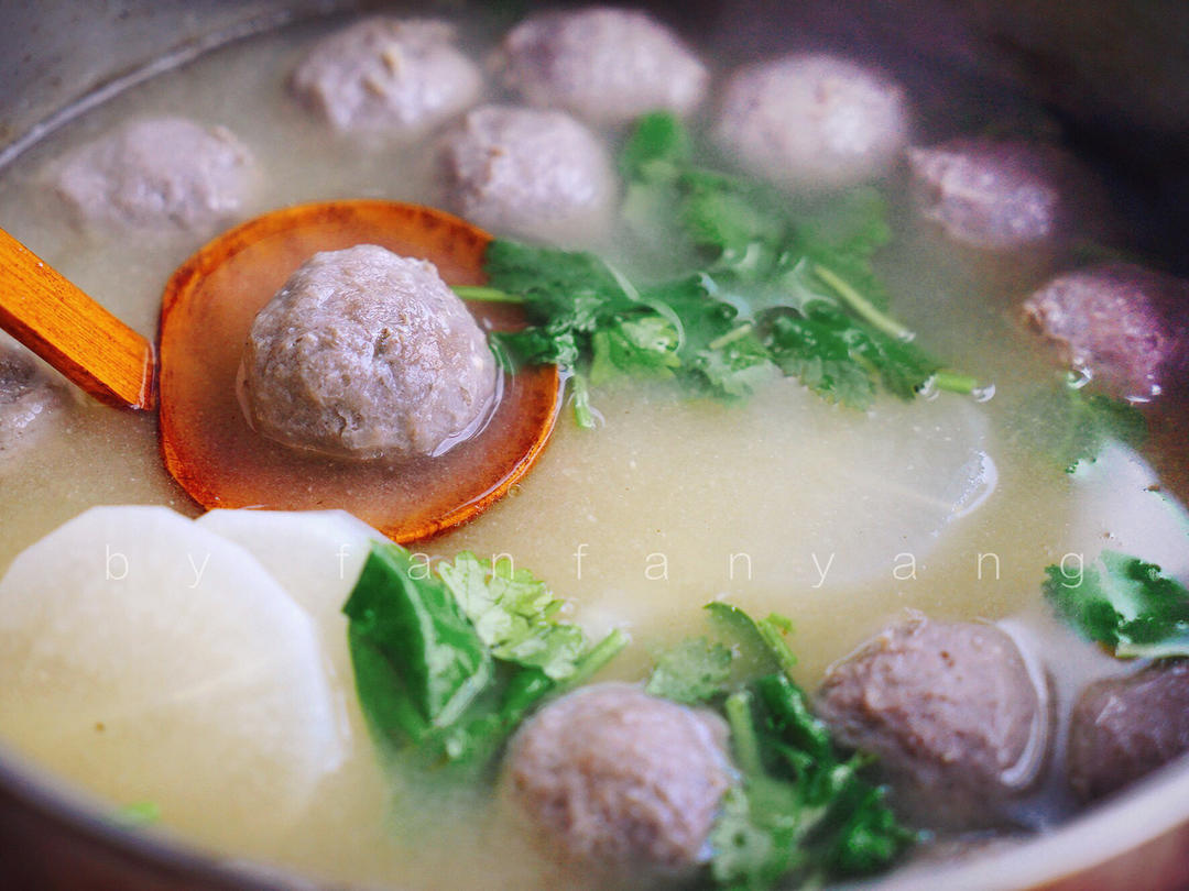 fanfanyang在魔都做的白萝卜潮汕牛肉丸清汤