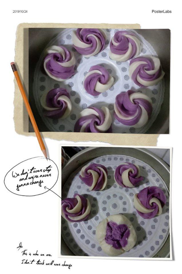 紫薯玫瑰花馒头