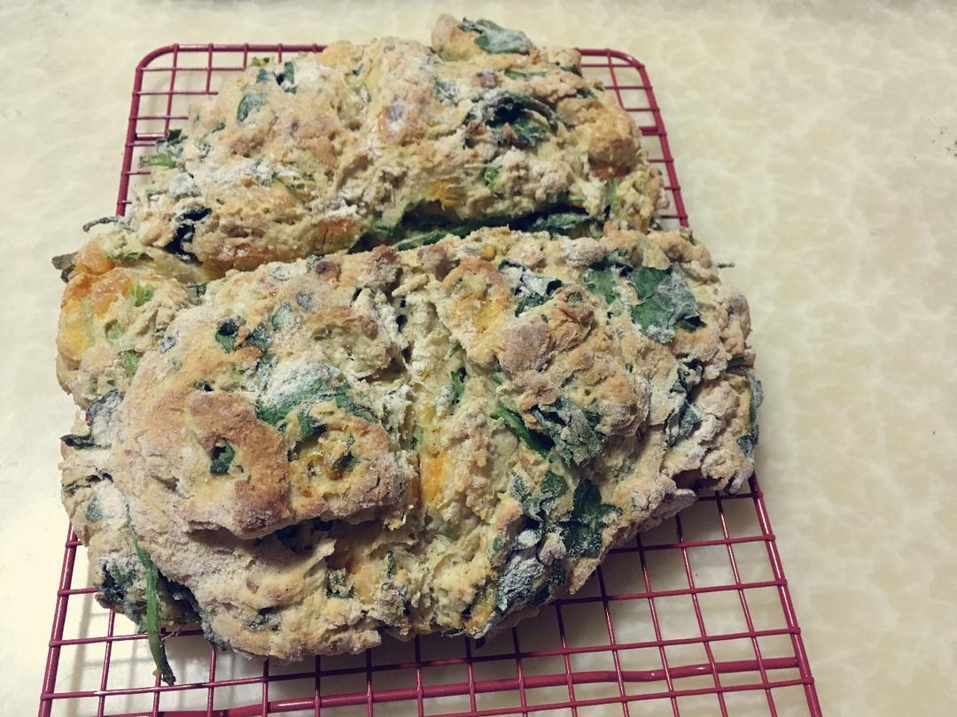 菠菜南瓜奶酪丹波面包丨健康·烘焙