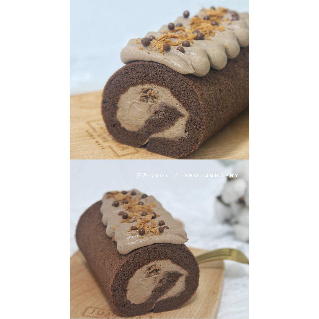 超浓郁卷不裂的巧克力蛋糕卷