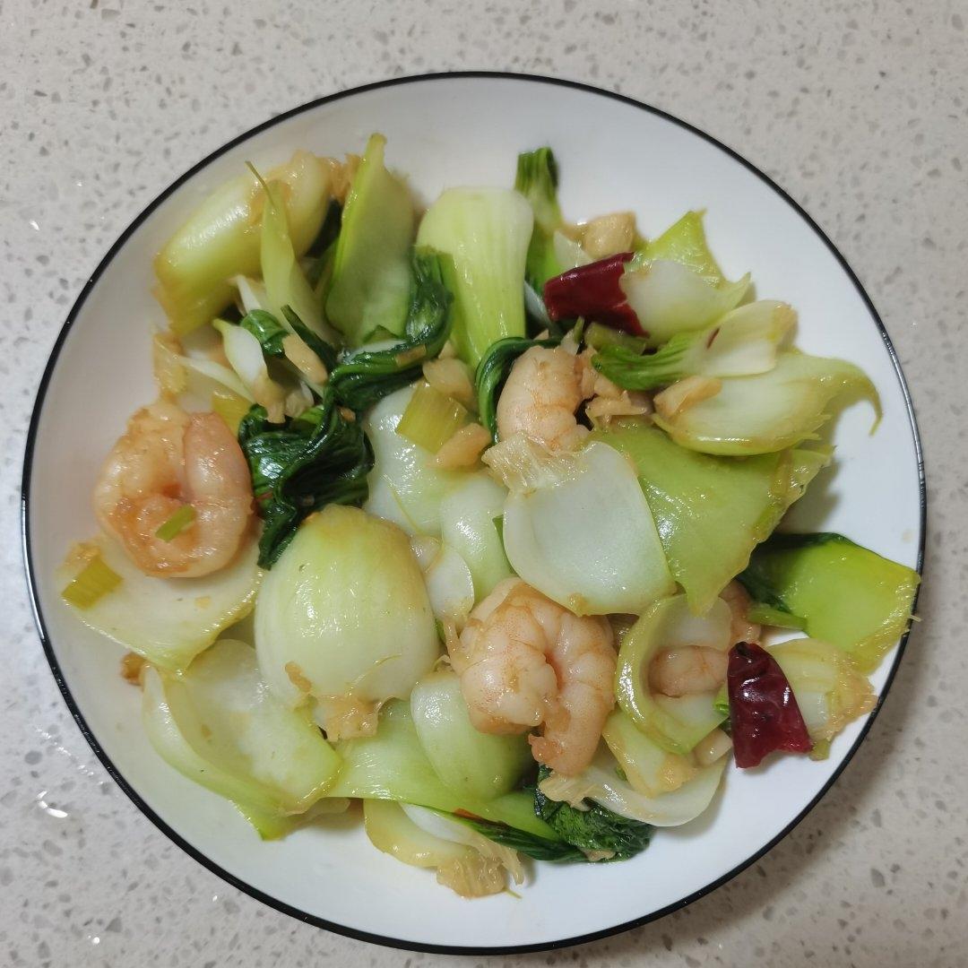 虾仁炒油菜