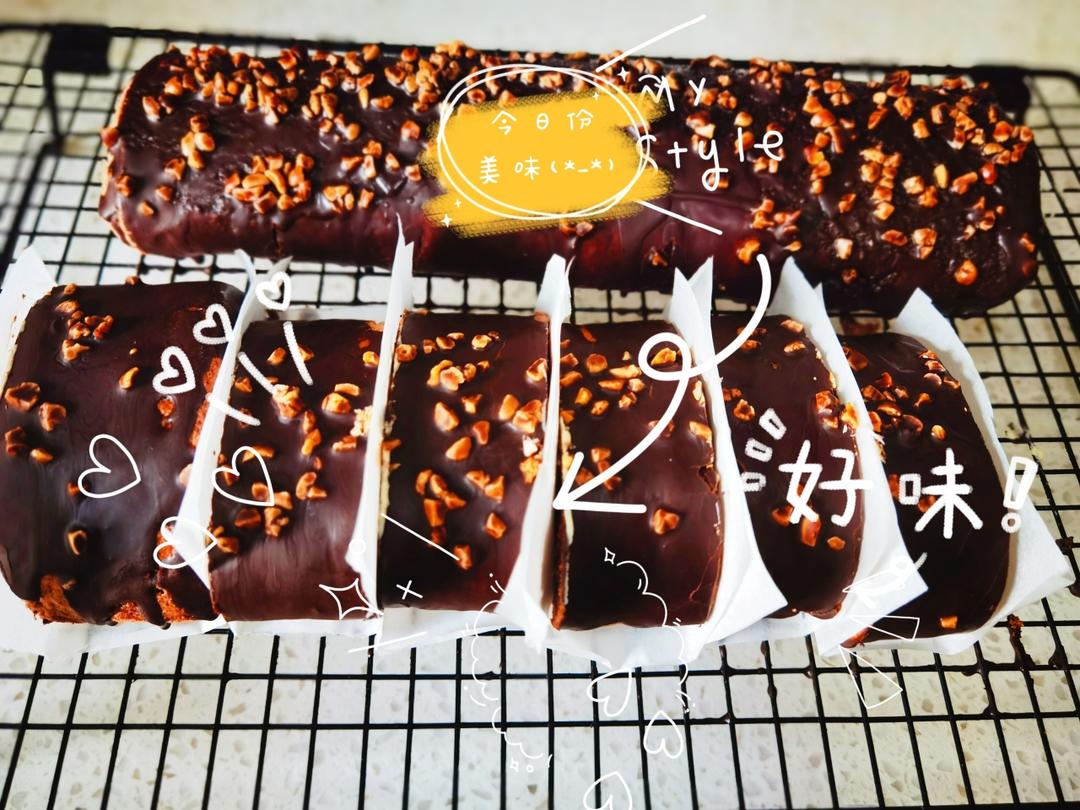 🍫梦龙蛋糕卷. 巧克力脆皮蛋糕卷 by pink-rabbit