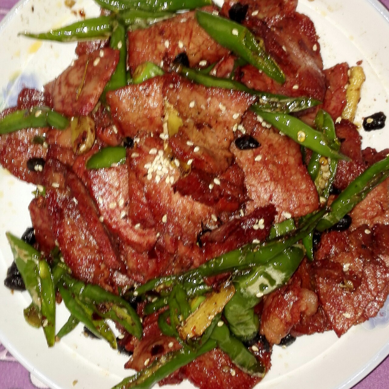 青椒小炒卤牛肉