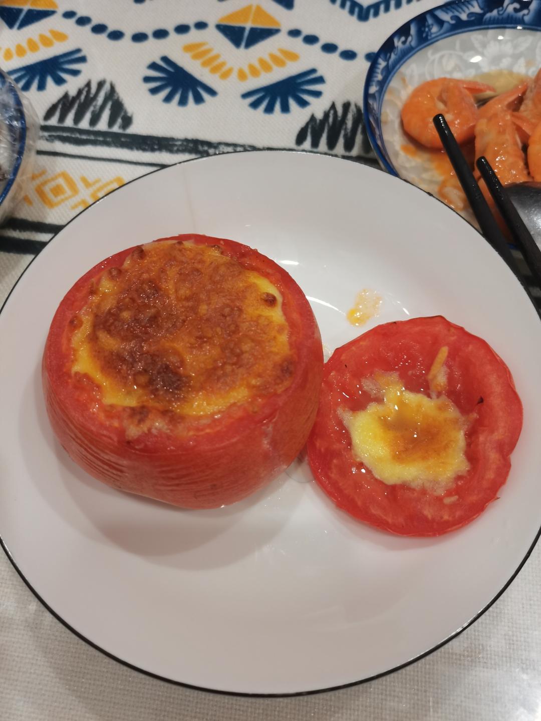 黄金芝士肉酱番茄碗🍅