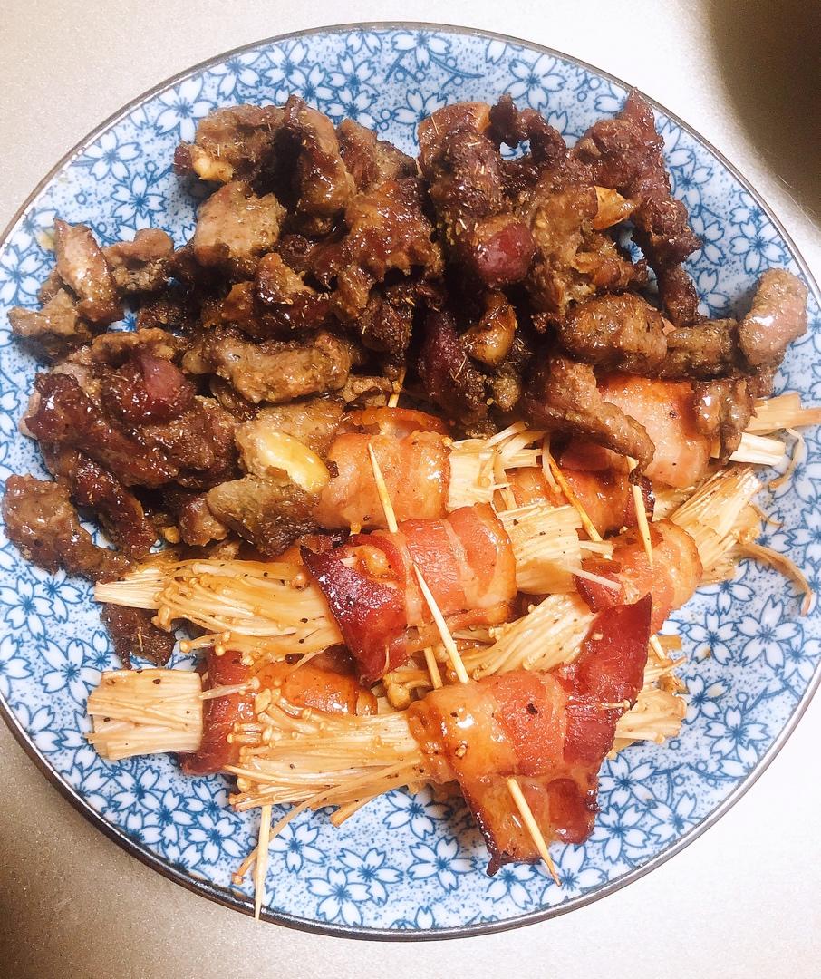 新手小白金针培根卷